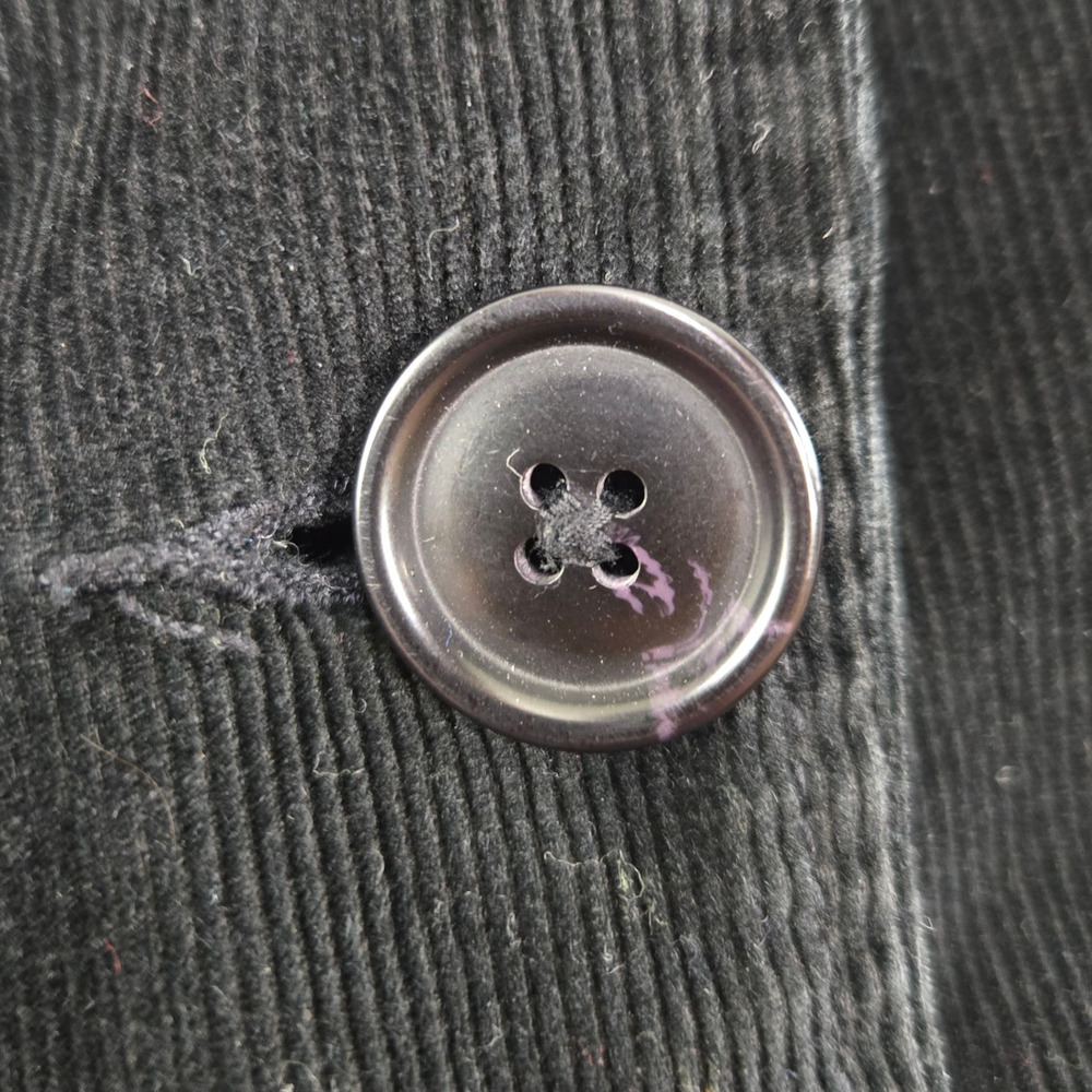 Y2k Black Corduroy Front Button Collared Welt Poc… - image 6